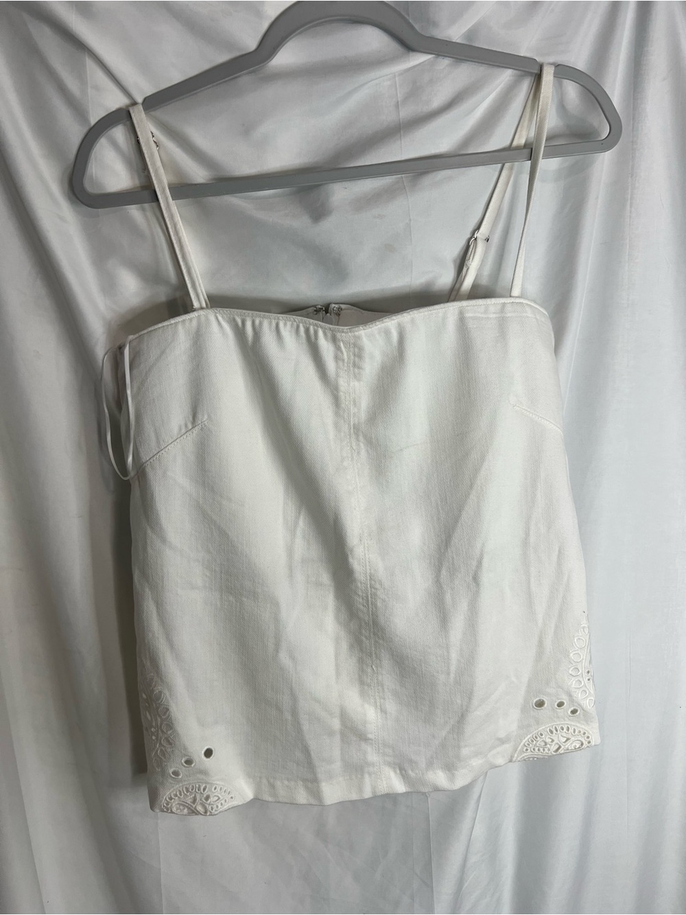 rag & bone White Eyelet-Hem Spaghetti Strap Camisole
